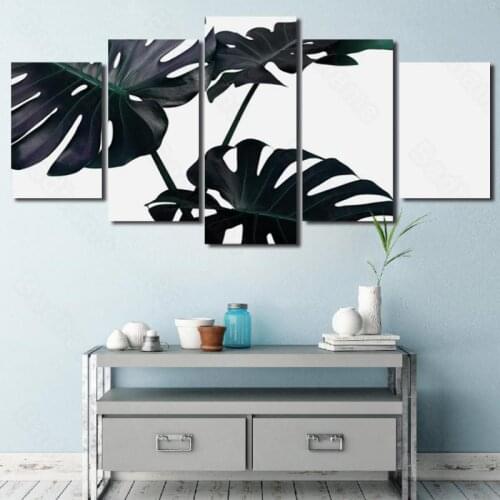 Indoor Hanging Mural Homestay Bedroom Wall Covering Dormitory Furnishings Warm Bedside Dark Green Banana Leaf Painting