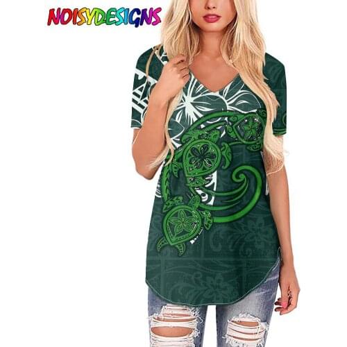 NOISYDESIGNS Samoan Hibiscus Polynesian Tribal T Shirt Women T-shirt Tops Tee Short Sleeve 2021 Casual Female Tshirts Camisetas