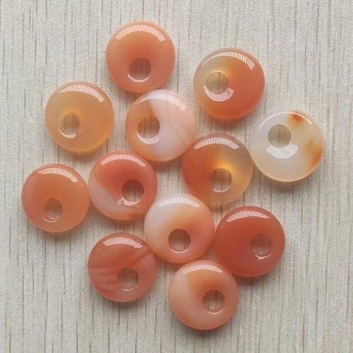 Fashion good quality natural red onyx gogo donut charms pendants beads 18mm for jewelry making Wholesale 12pcs/lot free shipping