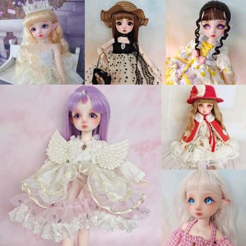 New 1/6 BJD Doll Elf Ear Joint Doll Full Set Toys Children Kids Girls Surprise Gift Angel Demon Girl Cute Doll 28cm