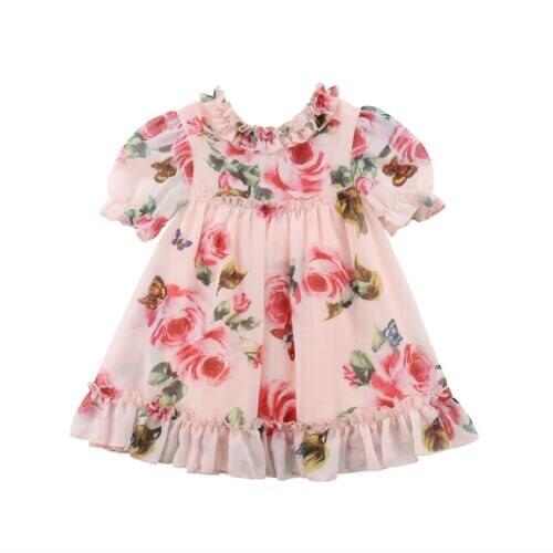 New 2019 Newborn Kids Baby Girls Flower Princess Party Pageant Tulle Dresses Clothes