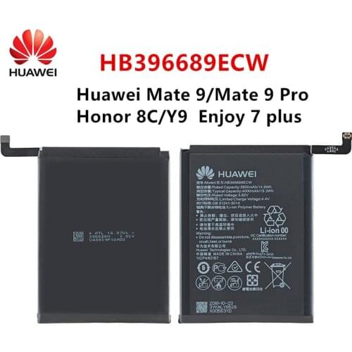 Hua Wei 100% Orginal HB396689ECW 4000mAh Battery For Huawei Mate 9 Mate9 Pro Honor 8C Y9 2018 Version Enjoy 7 plus Batteries