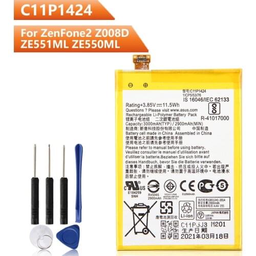 Agaring Original Replacement Phone Battery C11P1424 For Asus ZenFone2 Z008D ZE551ML ZE550ML Z00AD Z00ADB ZenFone2 5.5inch