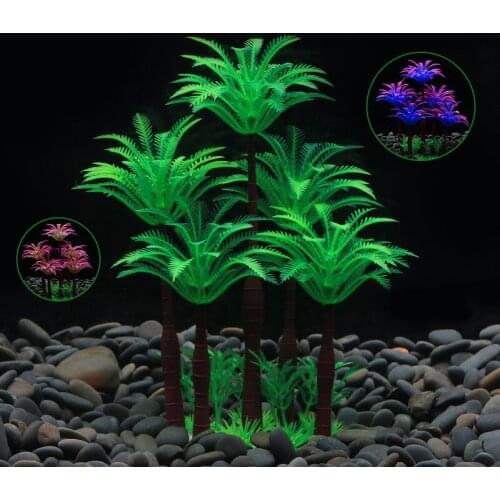 Plastic Artificial Aquarium Plants Cycas Decoration Submersible Aquatic Fish Tank Grass Ornament Plant Background