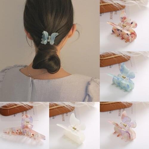 Hot Acrylic Butterfly Hair Claw For Women Girls Hair Accessories Scrub Black Hair Claw Clips Crab For Hair Simple Hair Clamps