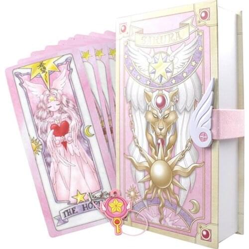 Hot Anime 56 pieces Pink Card Captor Sakura Clow Card (send mobile accessories ) Cosplay