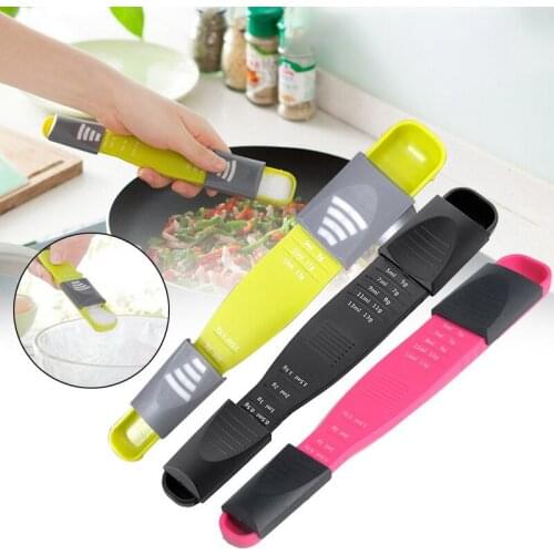 Adjustable Teaspoon Double Measuring Spoon Kitchen Gadget Tools Kitchen Baking Accessories Scale Plastic Baking Spoon