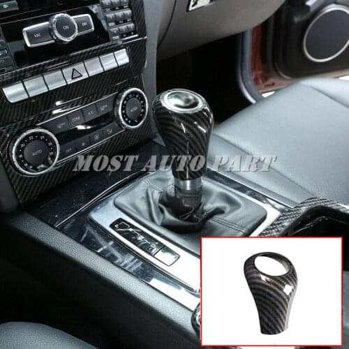 Carbon Fiber Look Gear Shift Knob Head Cover For Mercedes Benz C CLASS W203 C CLASS W204 S204 E CLASS W211 E CLASS W212 C207