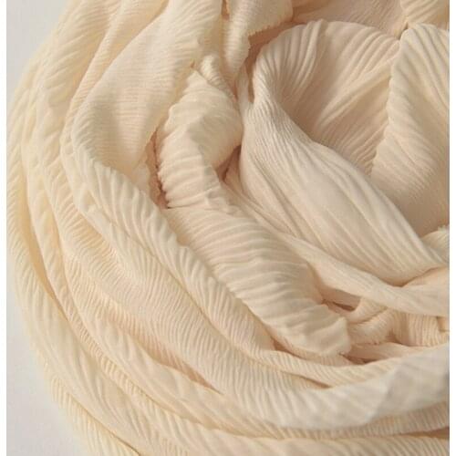 Apricot Weaving Strip Bubble Chiffon Fabric Japanese-Korean Style Shirt Skirt Chinese Clothing Tops Curtain Dress Fabric