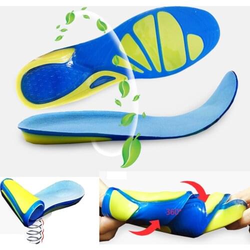 Silicon Gel Insoles Foot Care for Plantar Fasciitis Heel Spur Running Shock Absorption Pads arch orthopedic insole sport shoes