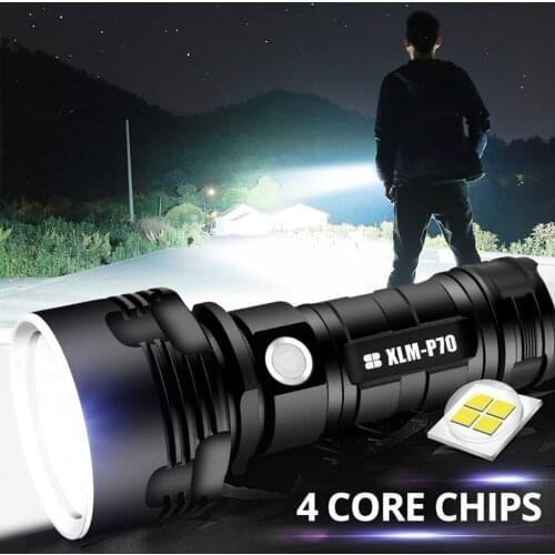 Super Powerful LED Flashlight XHP70.2 USB Tactical Torch XLM-L2 lamp flash Rechargeable 26650 battery Lantern to Camping fishing