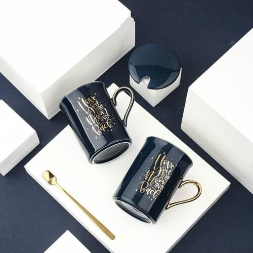 Light and decoration ceramic cup with cover creative gift mugs custom Nordic coffee cup brutalist ins ceramic cup tumbler cup