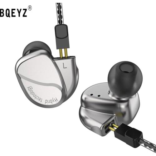 BQEYZ K2 2DD+2BA earplugs in-ear earphone metal movement 0.78 alternative circle of iron wire by second bluetooth headset K2 KB1