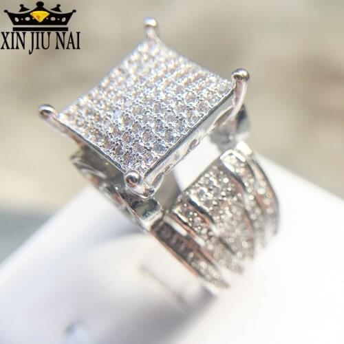 Architecture Hollow Heart House Rings for Women Tops Decorating Wide Square Statement Ring with Stone Wedding silver 925 jewelry