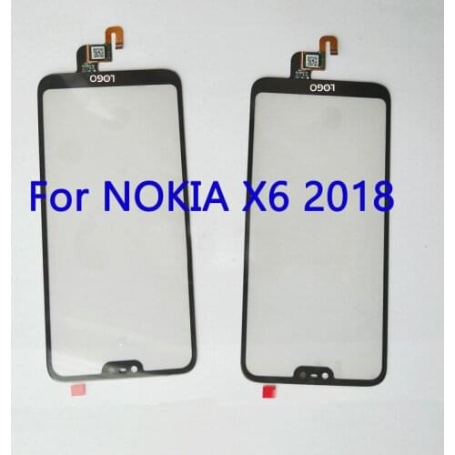 1PCS For NOKIA X6 2018 Front Outer Glass Lens Repair Touch Screen Outer Glass without Flex cable For NOKIAX6 2018