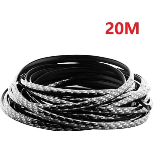 20M Seal Strip Carbon Fiber PVC Car Door Guard Protector Edge U Shape Trim Car Door Anti-collision Strip