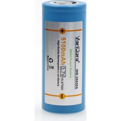 3 pcs.. VariCore 26650 lithium battery, 3.7V 5100mAh, 26650 rechargeable battery, 26650-50A suitable for flashlight