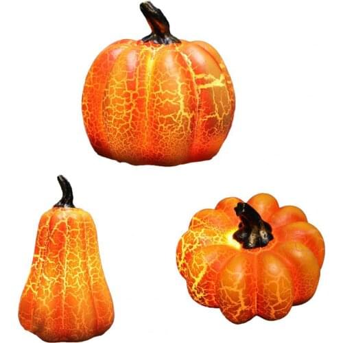 3D Decoration Crafts Resin Halloween Pumpkin Lamp Eye-catching Landscaping Pumpkin Statue Light Party Supplies Figurines