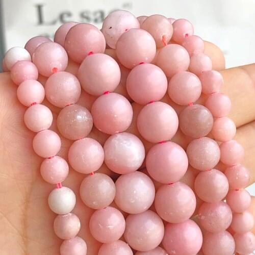 A+ Natural Genuine Pink Opal Stone Beads Round Loose Spacer Beads For Jewelry Making Diy Charms Bracelet Accessories 6/8/10mm