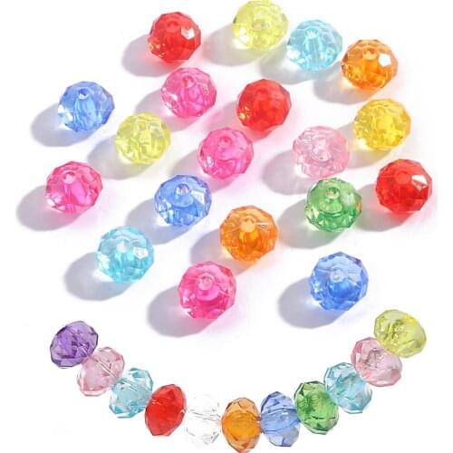 4/6/8/10mm 50-500pcs Acrylic Spacer Beads Austria Faceted Bicone Crystal Loose Round Beads for DIY Jewelry Making Accessories