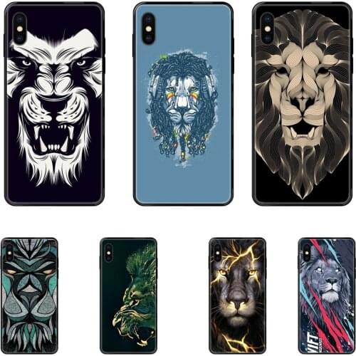 Abstract Cool Digital Angry Lion Head Black Soft TPU Case Capa Cover For Huawei Honor 20 20I 20S 10 10I 6A 7A 7X 8C 8X 9 9A 9I