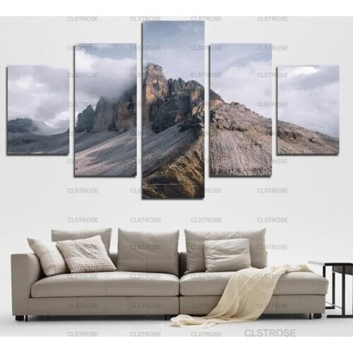 Fog Rock Wall Decoration Poster 5Pcs Home Bedroom Living Room Art Irregular Decorative Canvas Painting Hd Print Frameless Style