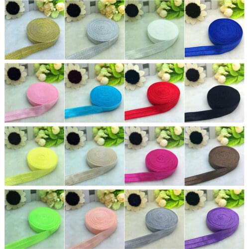 5yards /15mm 5/8" Multirole fold over elastic spandex Satin Band AL Color U pick