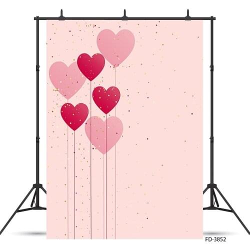 Pink Hearts Photo Backgrounds Computer Printed Photography Backdrop for Baby Shower Lovers Valentines Day Wedding Photophone