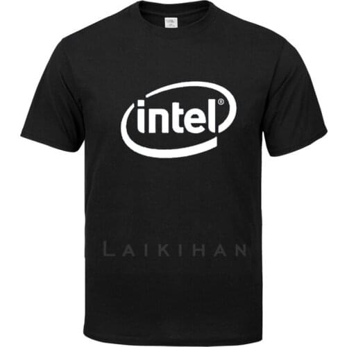 Summer man t-shirts Intel Logo short sleeve t-shirts Mens t-shirt cotton tshirt men fashion t-shirt euro size