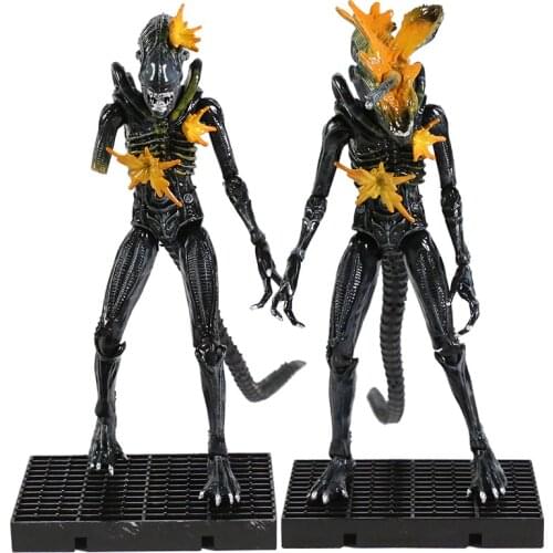 Hiya Toys Aliens Headshot / Battle Damage Alien Warrior 1/18 Exquisite Mini Series Action Figure Collection