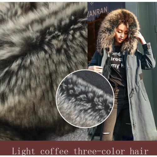 Artificial plush, light coffee three-color wool, clothing, shoes and hats, flannel and fake wool fabrics