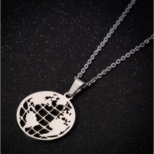 Exquisite Gothic Christmas Jewelry Necklaces Stainless Steel Earth shape Necklace for Women Halloween Charm Female Accessories