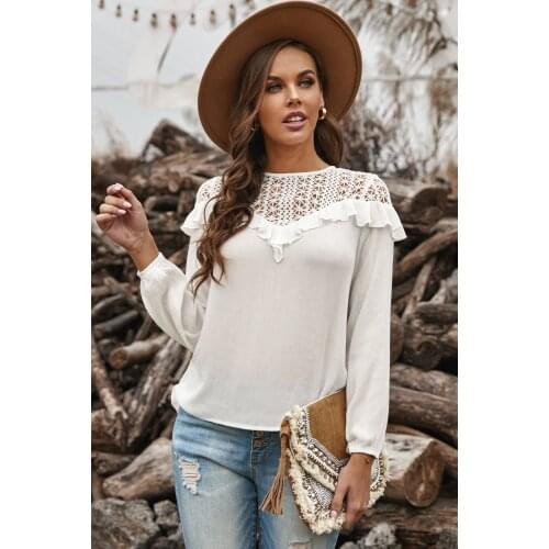 Женские рубашки с рюшами Justboom China At AliExpress