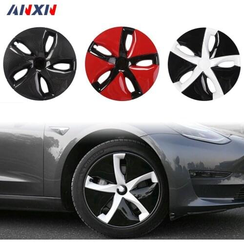 Customized Wheel Hub Caps for Tesla Model 3 18" Wheel Hub Model Y 19" Wheel Hub Accessories ABS Decoration Wheel Cap for Tesla