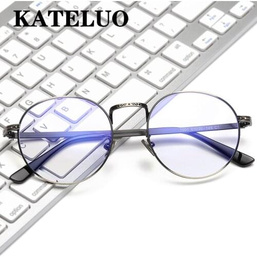 KATELUO 2020 Round Unisex Computer Goggles Anti Blue Light Laser Ray Fatigue Radiation-resistant Glasses Eyeglasses Frames 1001