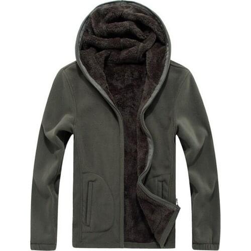 Mens Winter Warm Jackets Thermal windbreaker Sportswear Zip Thick Fleece Hoodies Sweatshirts Male Hooded Coats Men