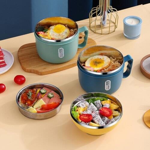 Lunch Box Instant Noodle Bowl Heat-resistant Japanese-Style Large Capacity Household Sealed Non-slip Food Container for Home