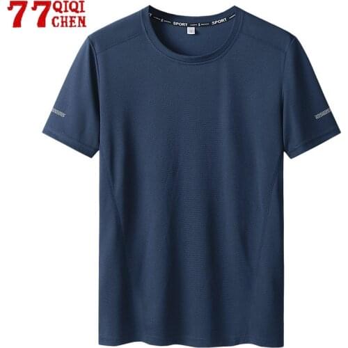 T Shirts Men Fitness Breathable Plus Size 5XL Tops Quick dry Outdoor Tee Summer O-Neck Elastic force T-shirt Male chemise homme