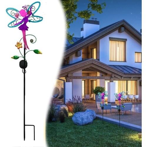 Metal Iron Solar Garden Stake Lights IP44 Waterproof Angel Lighting Landscape Lights Pathway Lights for Yard Lawn Garden Decor