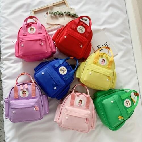 Candy Colors Child Multifunctional Portable Single-shoulder Oblique Shoulder Small Schoolbag Girl Boy Backpack Soft Handle