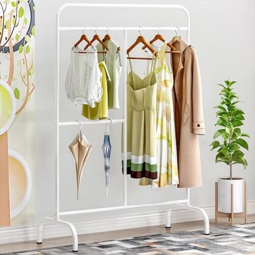 Fashion Metal Clothing Rack Pole Europ Style Coat Hanger Balcony Indoor Floored Drying Home Bedroom Storage Wardrobe AU RU Ship