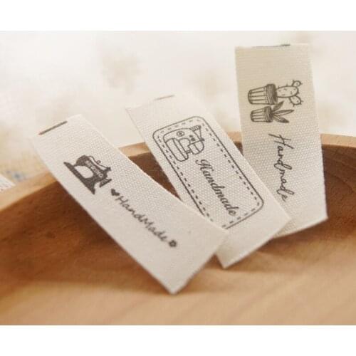 20PCS/pack Letter Pattern Washable Cotton Labels Tags DIY Handmade Sewing Craft Bags Clothing Pants Decoration Supplies