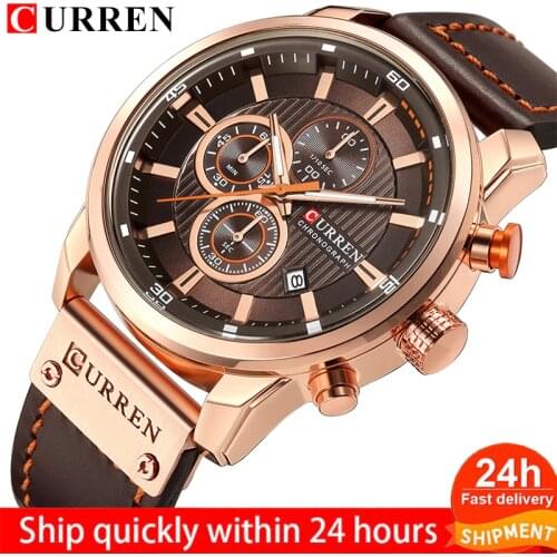 Watch man Top Brand Luxe CURREN Horloge Man Chronograaf Sport Militaire Mannelijke Klok Lederen Man Horloge Relogio Masculino