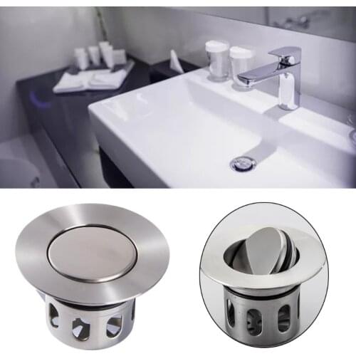 Stainless Steel Universal Wash Basin Bounce Drain-Filter Anti-Clogging Kitchen Sink Drainer Universal Sink Drain Stopper