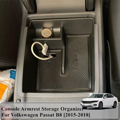 Passat B8 Console Armrest Storage Organizer Passat B8 2015 2016 2017 2018 Armrest Box For VW Volkswagen Passat B8 Accessories