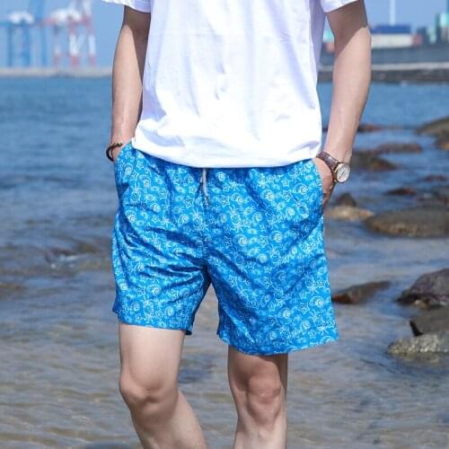 Beach pants mens swimming shorts mens five-point quick-drying loose hot spring beach casual shorts