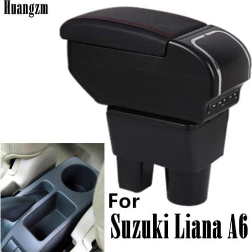 For Suzuki Liana A6 armrest box central Store content box with cup holder ashtray USB Liana A6 armrests box