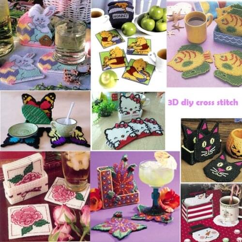 3D cross stitch Coasters cross stitch kit table mat Has been cut,chinese cross stitch DIY table mat DIY