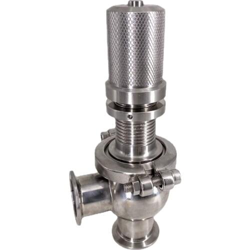 1.5" Tri Clamp Adjustable Pressure Relief Safety Valve Sanitary SUS 304 Stainless Steel Liquid Gas Brew Diary Product
