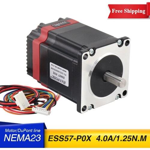 Free Shipping Nema23 Stepper Motor 4.0A 1.25N.m 57*56mm ESS57-P0X Drive servo motor integrated machine For 3D Printer CNC